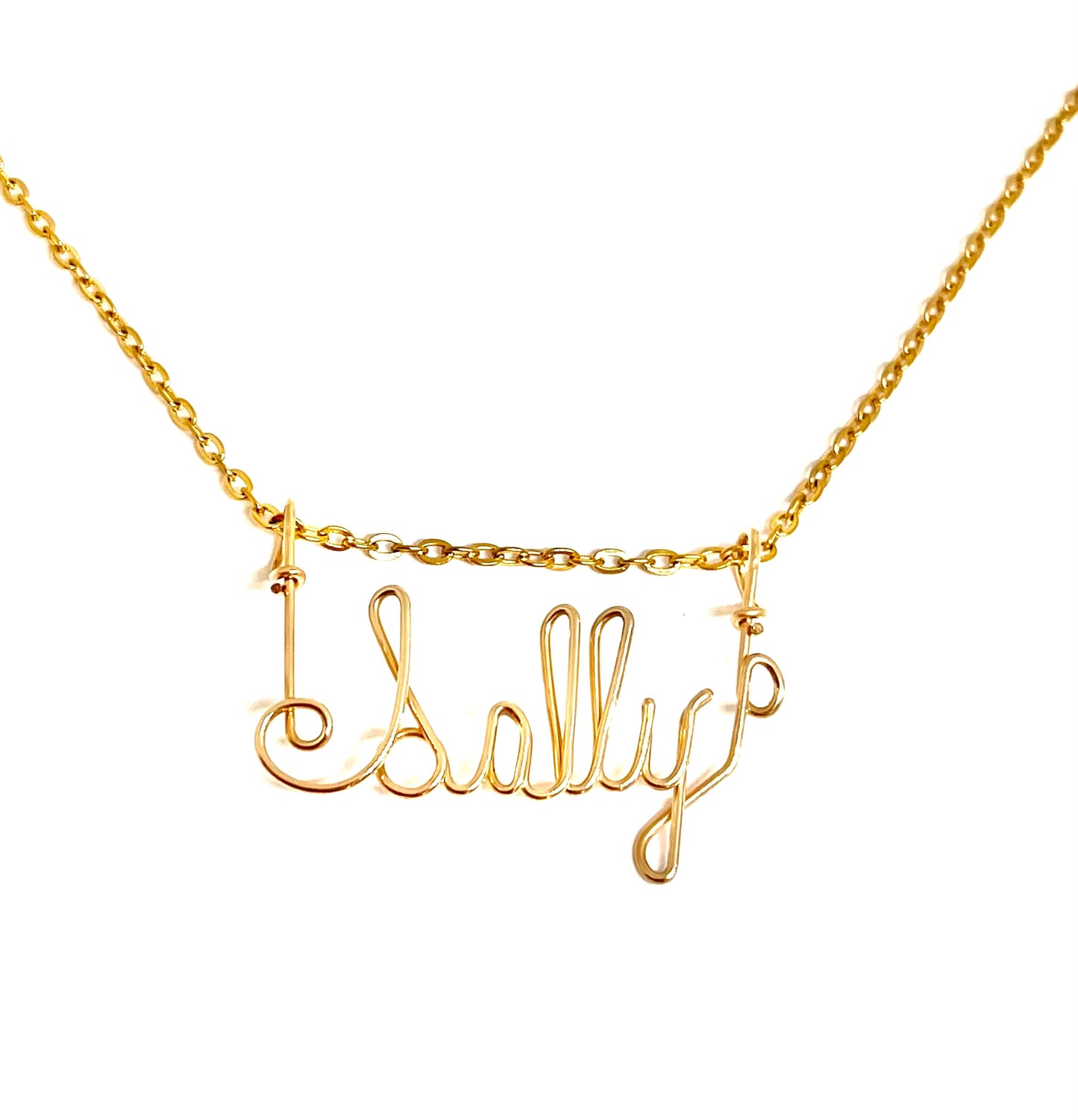 Personalized Gold Wire Name Necklace