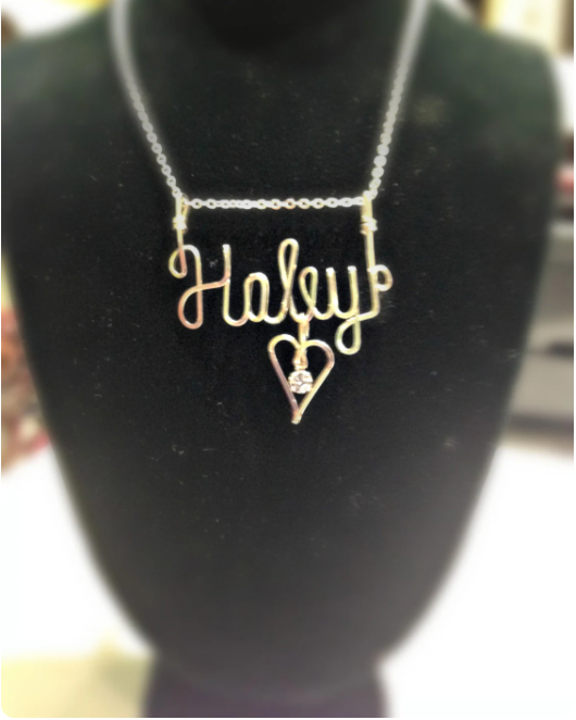 Personalized Silver Wire Name Necklace